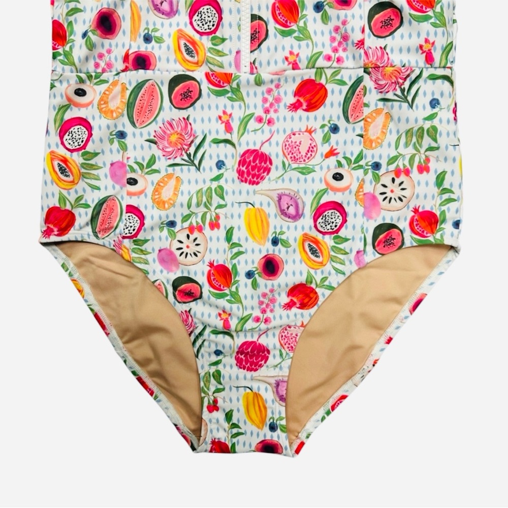 Resort Rare‼️NWOT Mott50 Fruit Print Short Sleeve and Half Zip Bodysuit - Picture 6 of 6